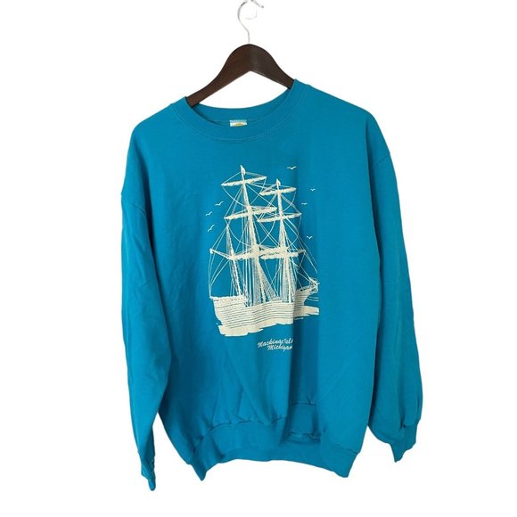 Genesis Other - VTG 80s Nautical Ship Crewneck Sweatshirt  XL teal One size Large XL Michigan